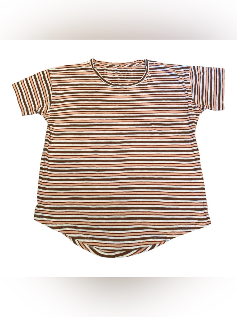 Madewell Whisper Cotton Crewneck Tee in Cordoba Stripe Muted Shell Small S J0635